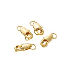 10pcs 14K / 18K Gold Plated Brass Lobster Claw Clasps for Diy Jewelry Making