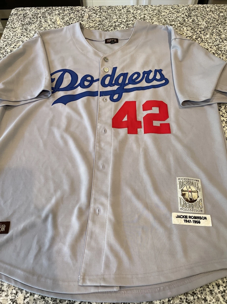 Men's Brooklyn Dodgers Jackie Robinson Nike Light Blue Alternate  Cooperstown Collection Player Jersey