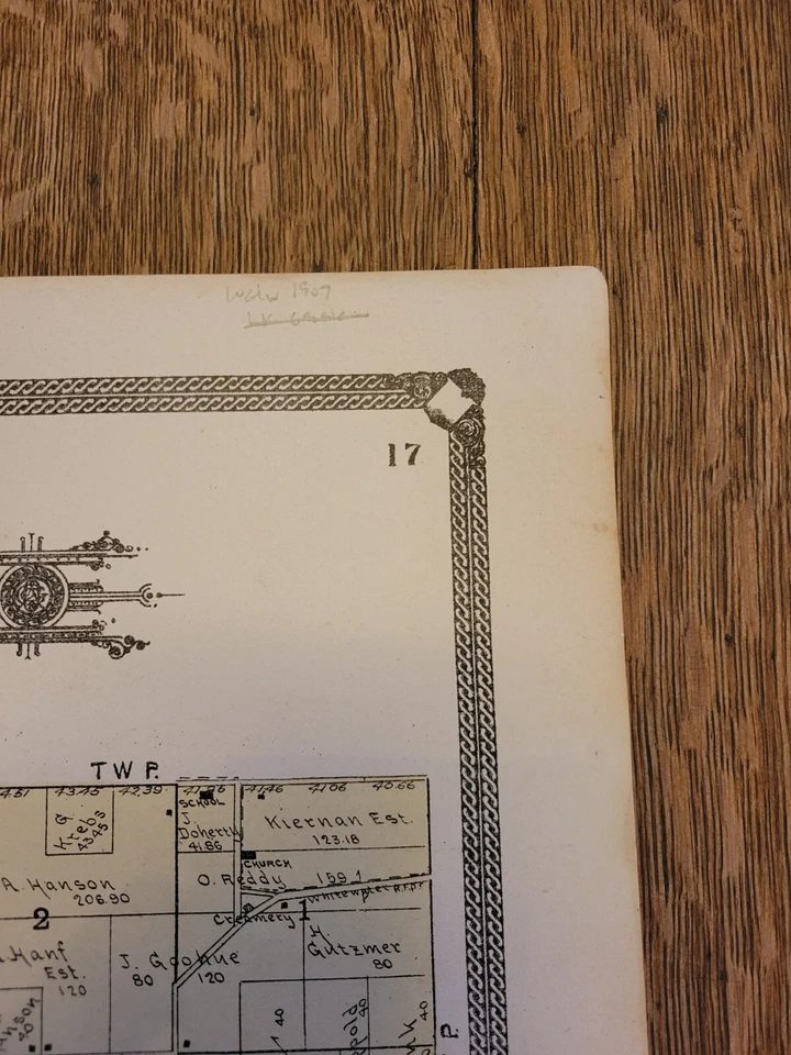 Mapa Atlas Plat de colección 1907 ~ municipio de Richmond condado de Walworth Wisconsin #17 Foto 4 de 4