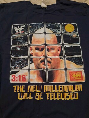 stone cold steve austin shirt XL VINTAGE. THE NEW MILLENNIUM WILL BE TELEVISED