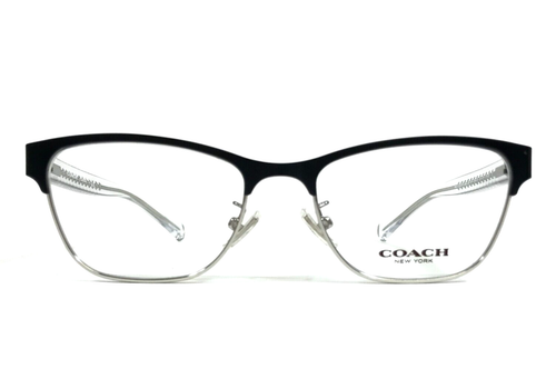 Coach Eyeglasses Frames HC5067 9233 Satin Black Silver/Crystal Cat Eye 51-17-135 - Picture 2 of 13