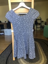 Stretchy Gray Girls Medium 7/8 Comfy Dress