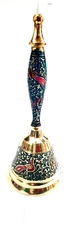 Decorative Brass Bell HandPainted Vintage India Home Decor Diwali Gift 200gm