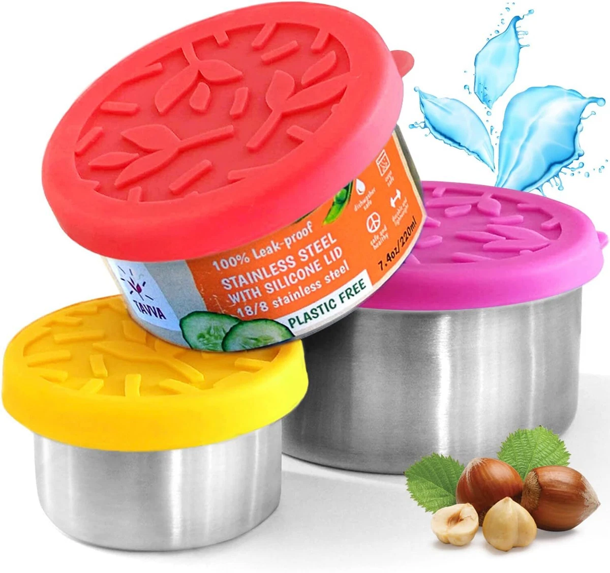 Stainless Steel and Silicone Food Container for Children and Adults