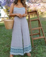 TIGERLILY Belize Selena Lilac Strappy Wide Leg Jumpsuit Size 6 AU / 4 US