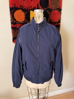 Vintage Y2K Gap Blue Nylon Zip Bomber Windbreaker Jacket size Large 2000s
