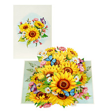 3D Pop Up Greeting Card Sunflower Flower Flor...