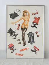 Framed advertising poster By the fashion house Fiorucci. Circa 1970s/80s
