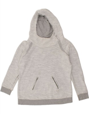 ROXY Mädchen Hoodie Pullover mit Knopfleiste 13-14 Jahre XL grau Baumwolle AX09