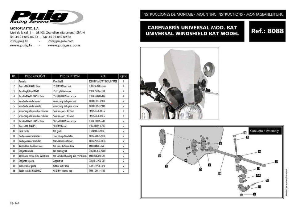 Pantalla de murciélago Puig parabrisas de moto transparente para Suzuki B King (08-11) Foto 3 de 4
