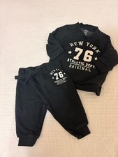 Baby Boy F&F Black With White Writing Tracksuit Size 0-3 Months