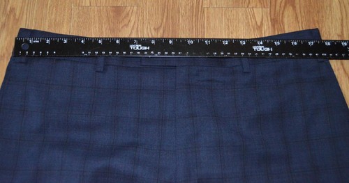 Tallia 42 R navy blue windowpane check 2 vent 100% wool business suit g7j7 - Picture 12 of 14