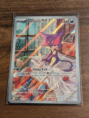 PURRLOIN 136/086 ILLUSTRATION RARE WHITE FLARE POKEMON HOLO NM