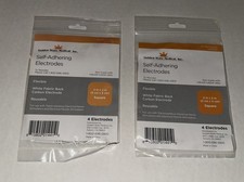 2 Packs Of 4 Self Adhering Electrodes 2 x 2" White Fabric Back Carbon Electrodes