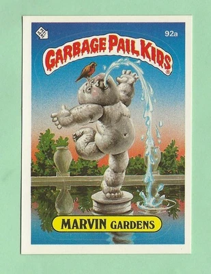 1986 Garbage Pail Kids Series 3 Card #92a Marvin Gardens - No Copyright - Bild 1 von 2