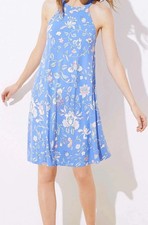 Ann Taylor LOFT Floral Cutout Back Halter Swing Dress Size Medium