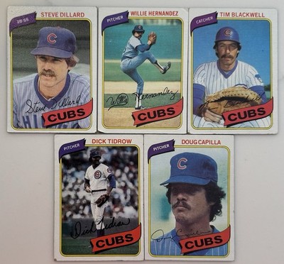CHICAGO CUBS Dillard Capilla Hernandez Tidrow Blackwell 1980 Topps Baseball Card