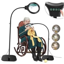 10X 30X Large Floor Magnifying Glass with Light and Stand,36 LED Flexible