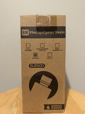 ELEGOO 8K Photopolymer Resin White Smoke 1000g 1KG 3D Printer Resin New Sealed