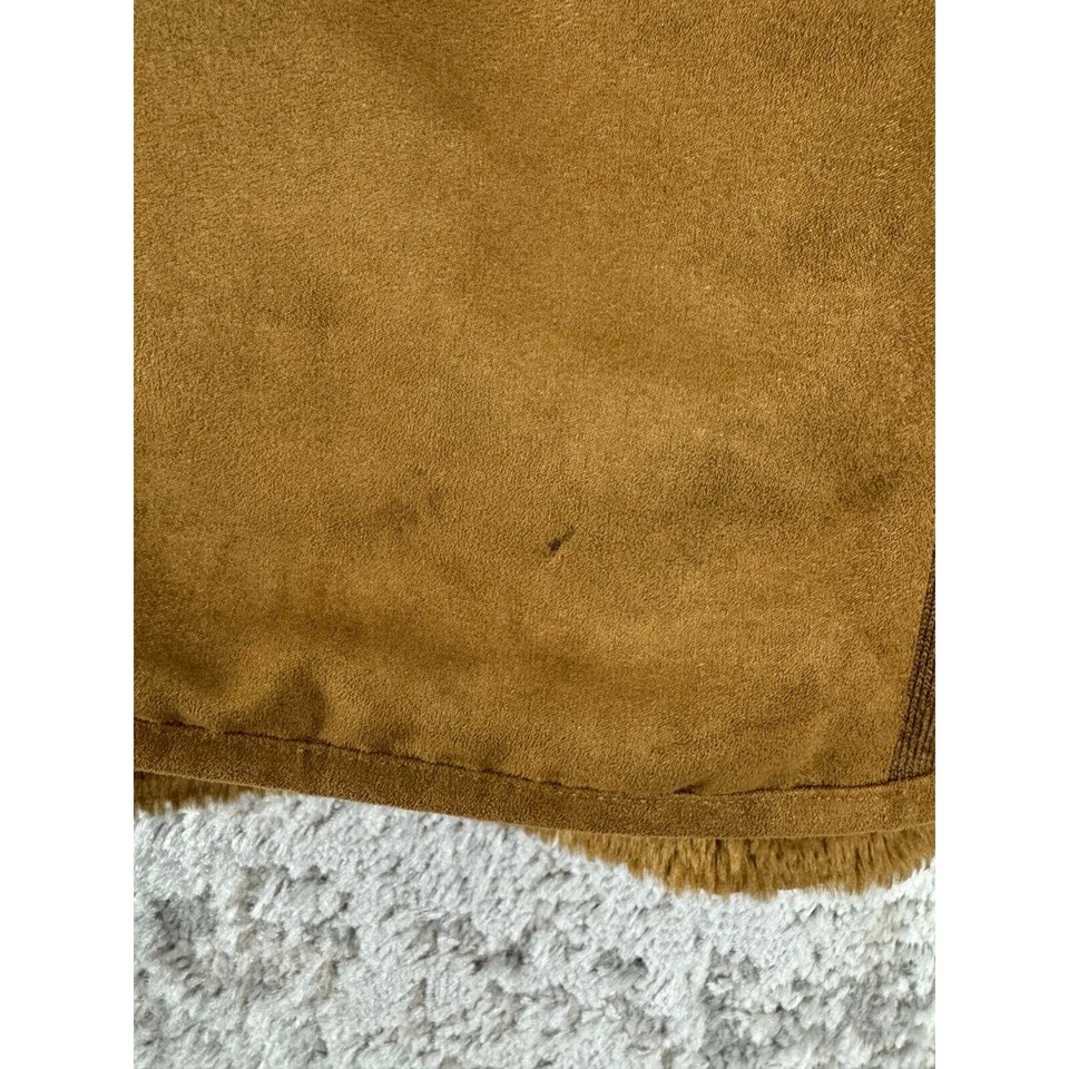 Hunter Mens Sz S V Neck Faux Fur Lining Vest Brown Sleeveless Outdoor Zip Casual - Image 3 of 4