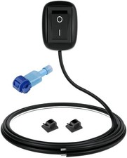 12V-220V/10A SPST Paste Type Button Switch with 1m Wire,Water Black-1m wire