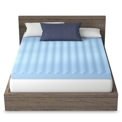 Vibe 4  Wave Convoluted Gel Memory Foam Mattress Topper, Queen