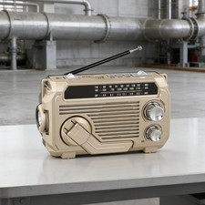 Rechargeable Hand Crank Radio and Flashlight with Multiple Connectivity Options