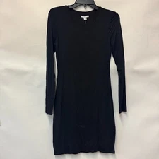 Bar III Women S Deep Black Long Sleeve Bodycon Lined Mini Dress NWT AF36