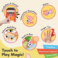 Busy Book for Toddlers 1-3, Busy Board Montessori Toys with Sound Panel for 1...