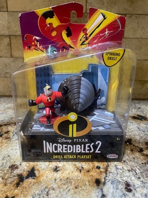  Disney Pixar Incredibles 2 Drill Attack Playset Mr. Incredible Action Figure