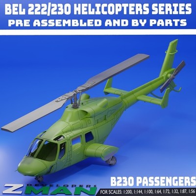3d printed BEL 230GS HELLICOPTER (V4) helicopter Chopper Helicraft 1/72