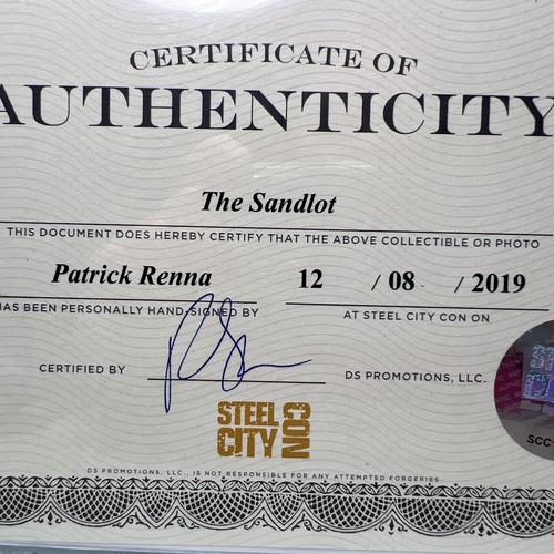 Signed 8" x 10" Photo Patrick Renna ( Ham ) JSA Sandlot 2019 with COA - Picture 6 of 9