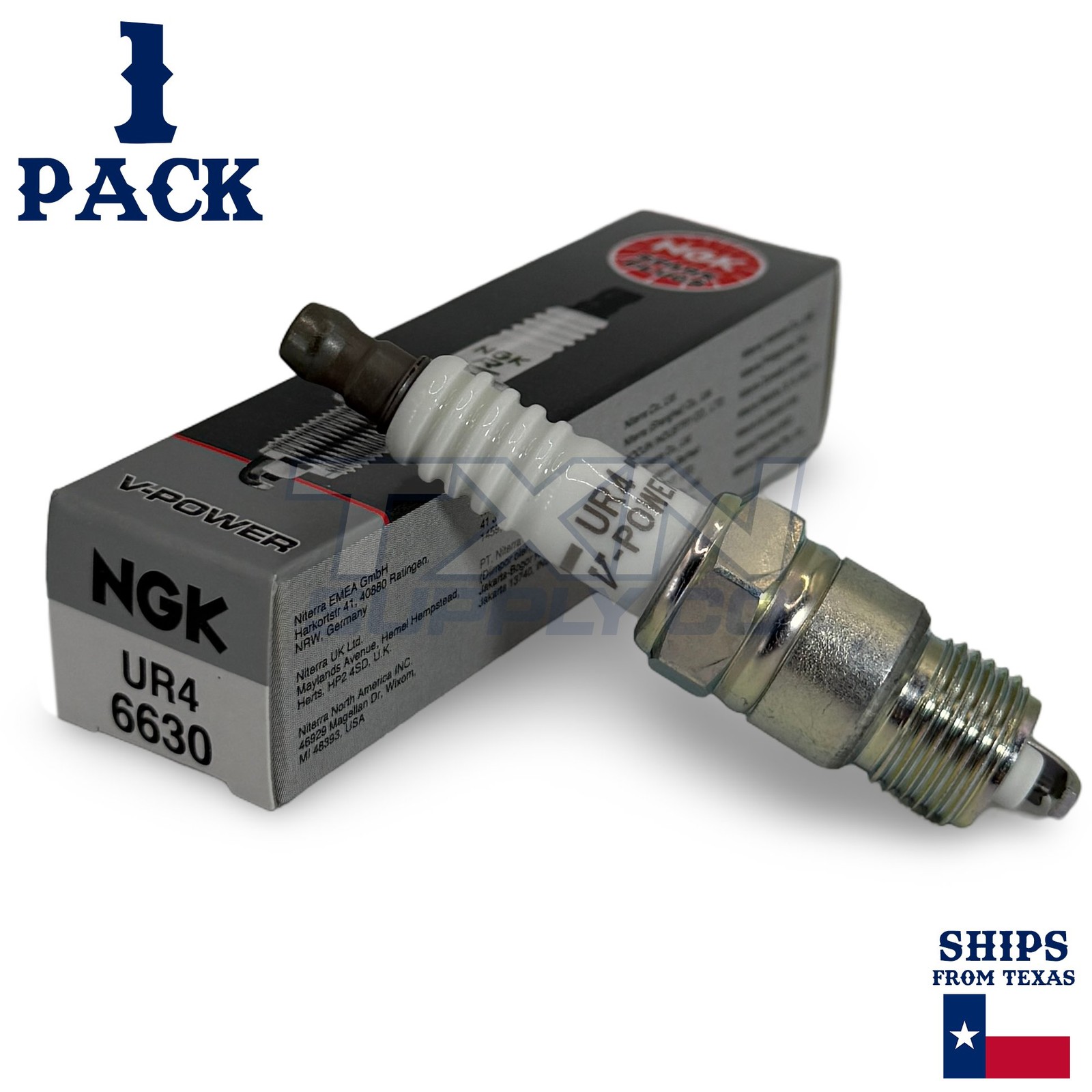NGK 6630 UR4 V-Power Spark Plug, Pack of 1, One Size