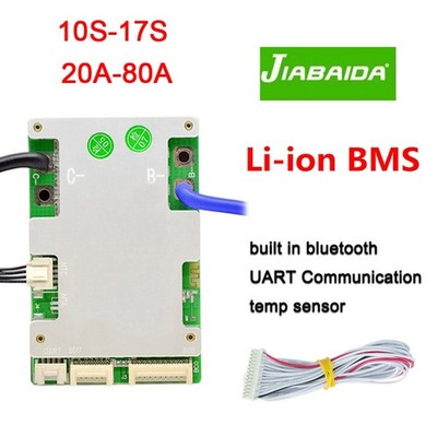JBD Smart BMS Same Port w/Balance 36V 48V 60V + Bluetooth 10S-17S 40A-80A Li-ion