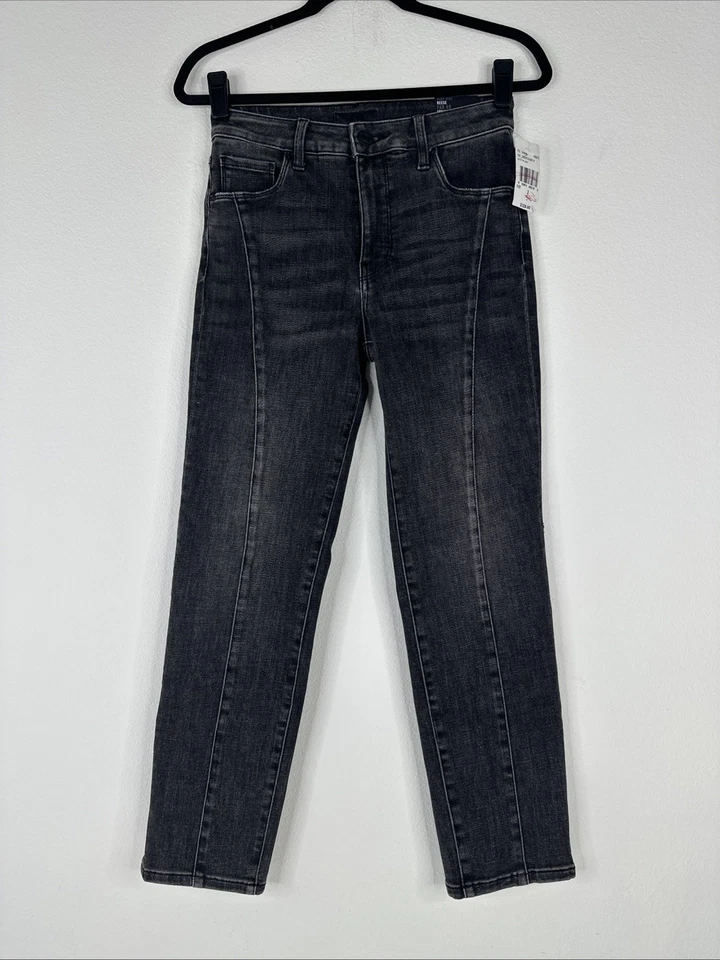 Pantalones de mezclilla rectos KUT From The Kloth Reese tiro alto Fab Ab tobillo talla 2 grises NUEVO Foto 2 de 4