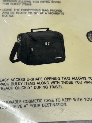 The ''Everything Bag'' Personal carry on bag clutter, free bathroom counter