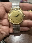 Works Vintage Timex Gold Tone 35mm Round Mens Watch Stretch Band Great Britain