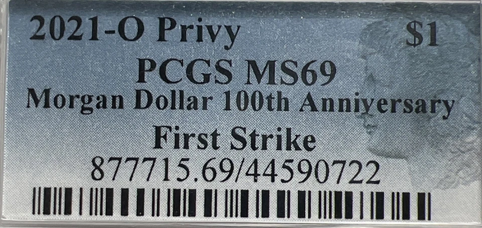 2021-O Privy 109th Anniversary Morgan Silver Dollar First Strike PCGS MS69 Gem - Image 3 of 4