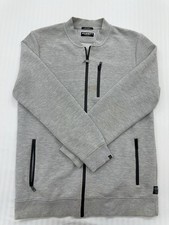 Alcott Mens Cardigan Light Gray Zip Up XL Knit With Pockets