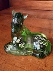 Rare Fenton Forever Irish Green Key Lime Hand Painted Horse Foal Pony Signed