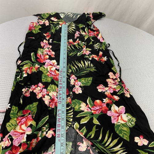 VTG 90s Style Button Front Tropical Floral Dress Womens Large Maxi Hawaiian - Picture 7 of 8