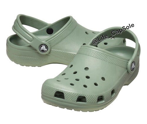 Zuecos Crocs talla 3Y clásicos niños verde musgo 206991-308 jóvenes 3J nuevo con etiquetas zapato cómodo