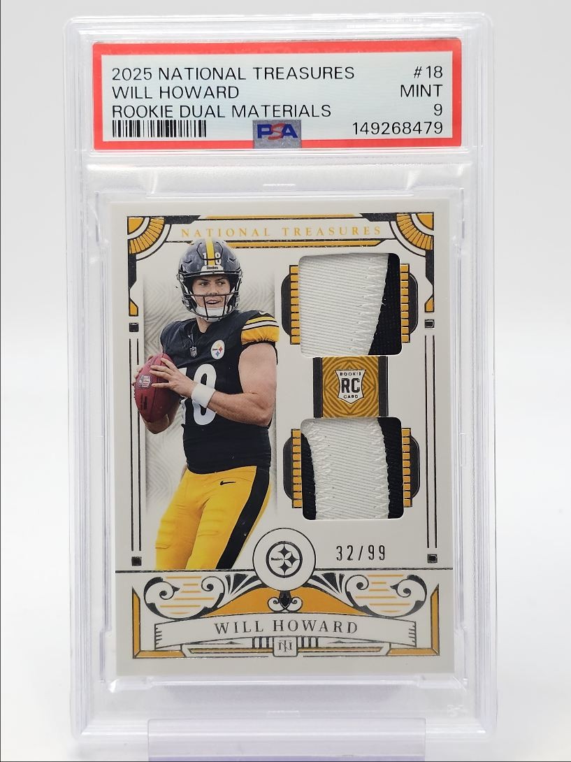 Will Howard Panini National Treasures Rookie Dual Materials #18 Jersey Number Red