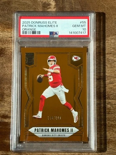 2025 PANINI DONRUSS ELITE PATRICK MAHOMES II #55 ORANGE  /199 - PSA 10 GEM MT