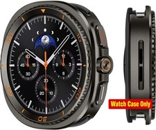 Rugged 3 in 1 Metal Case with Tempered Glass Film for Galaxy Watch 8 44mm