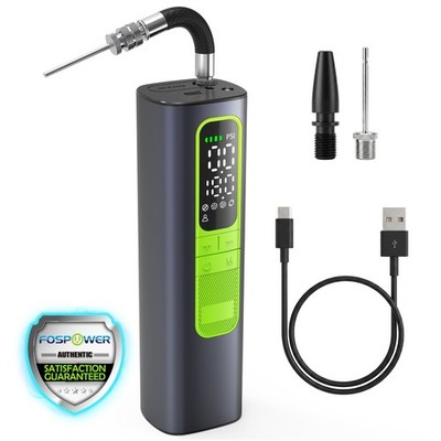 FosPower Electric Ball Pump 18 PSI USB-C Portable Air Pump Basketball Pump