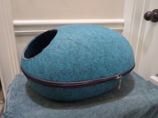 EUC Furhaven Oval Felt Pet Bed for Cats  Small Dogs - Heather Lagoon