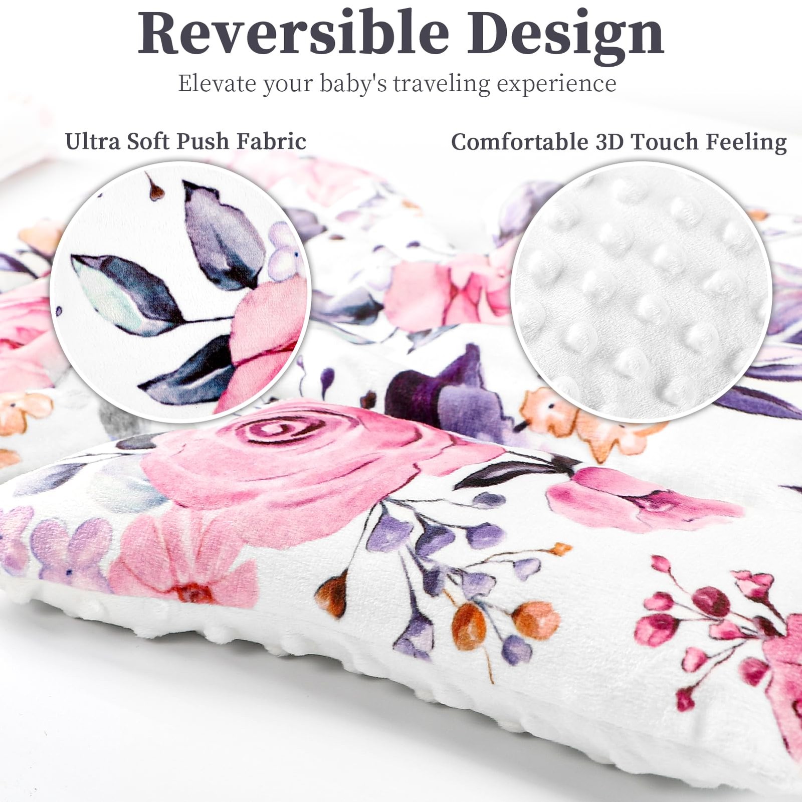 Pea Pod Infant Car Seat Insert with 3 Strap Covers, 3 in 1 Reversible Floral ...