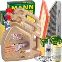 Mann INSPEKTIONSPAKET+10L Castrol 5W-30 ÖL Passend FüR Mercedes Vito 190-258 PS
