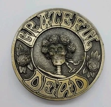 Vintage Grateful Dead Kelly & Mouse Round Belt Buckle 1978 Made in the USA L-200